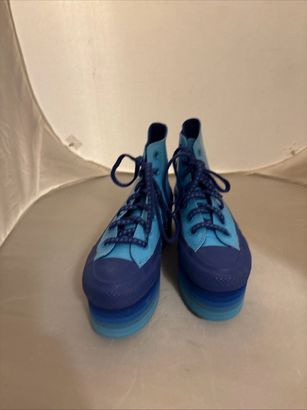Converse Chuck Taylor All Star Miley Cyrus Kids Blue Two-Tone Platform Sneakers